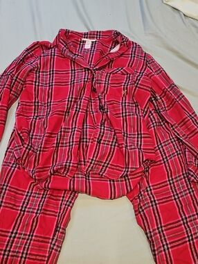 Victoria's Secret Pink Plaid Sleep Shirt and matching pants
